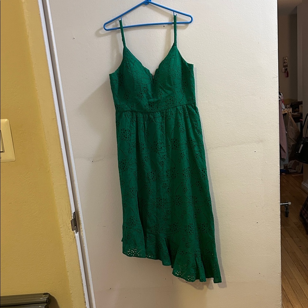 Guess Asymmetrical Green Lace Dress